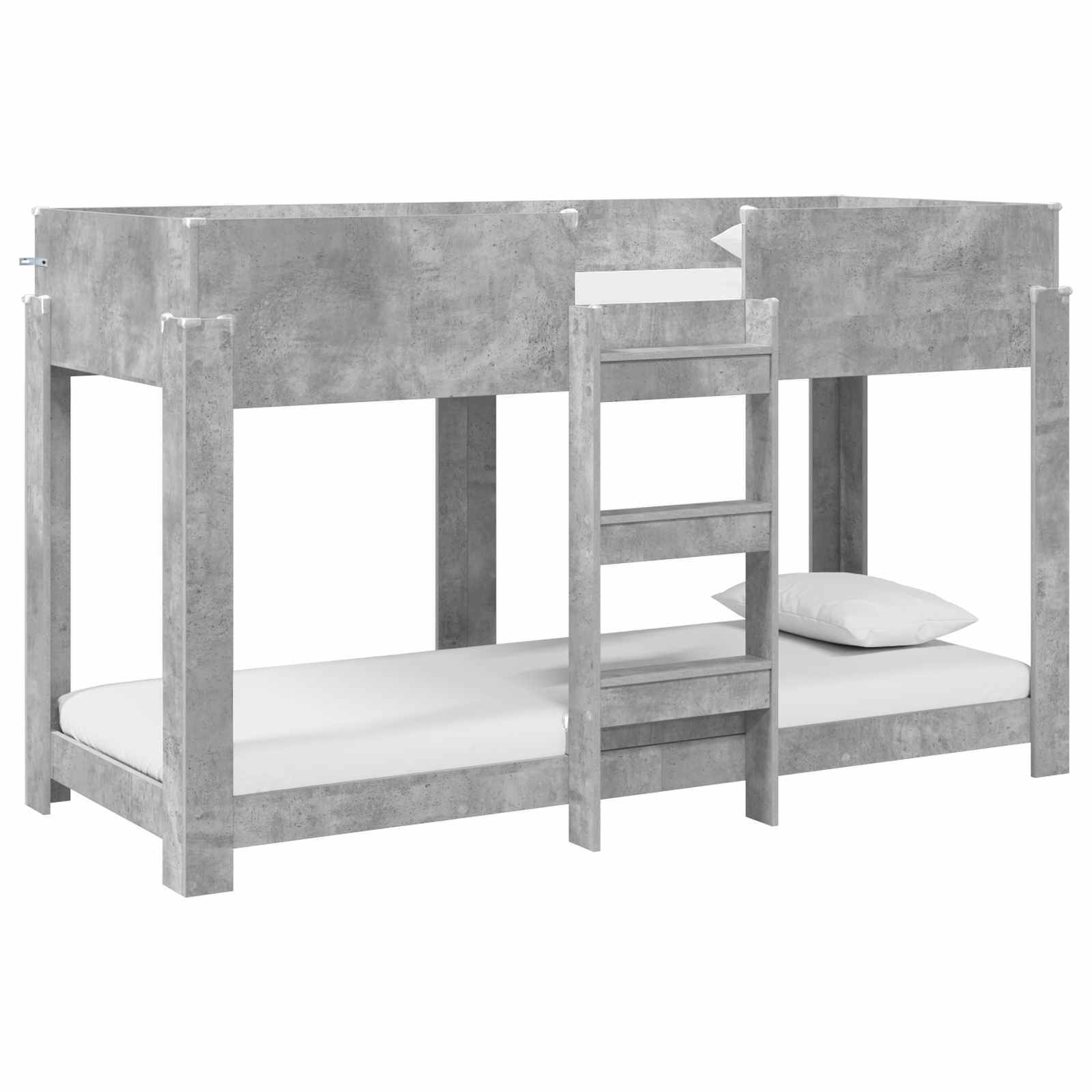 vidaXL Łóżko piętrowe dla dzieci Betonowy szary 75 x 190 cm