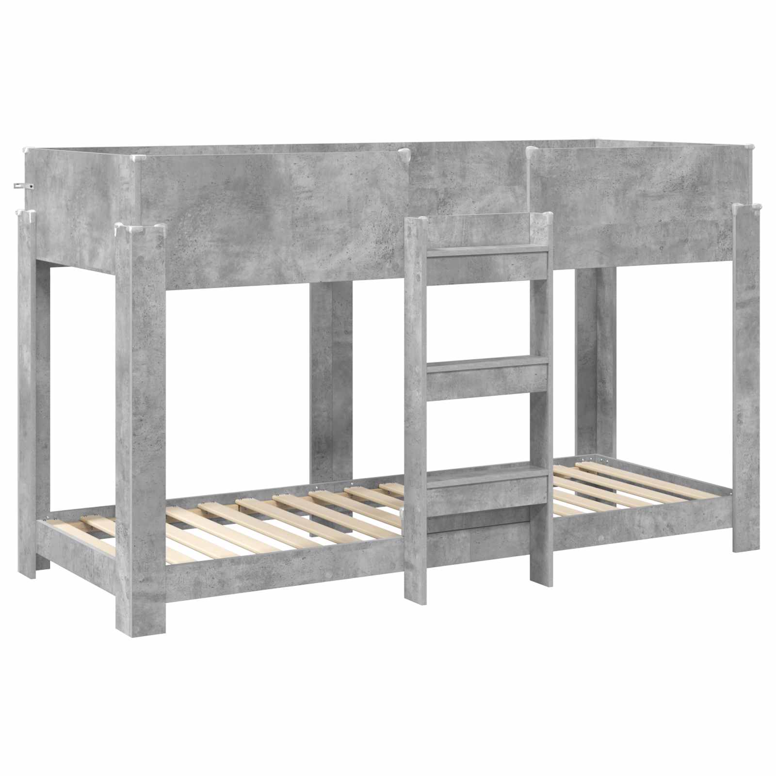 vidaXL Łóżko piętrowe dla dzieci Betonowy szary 75 x 190 cm