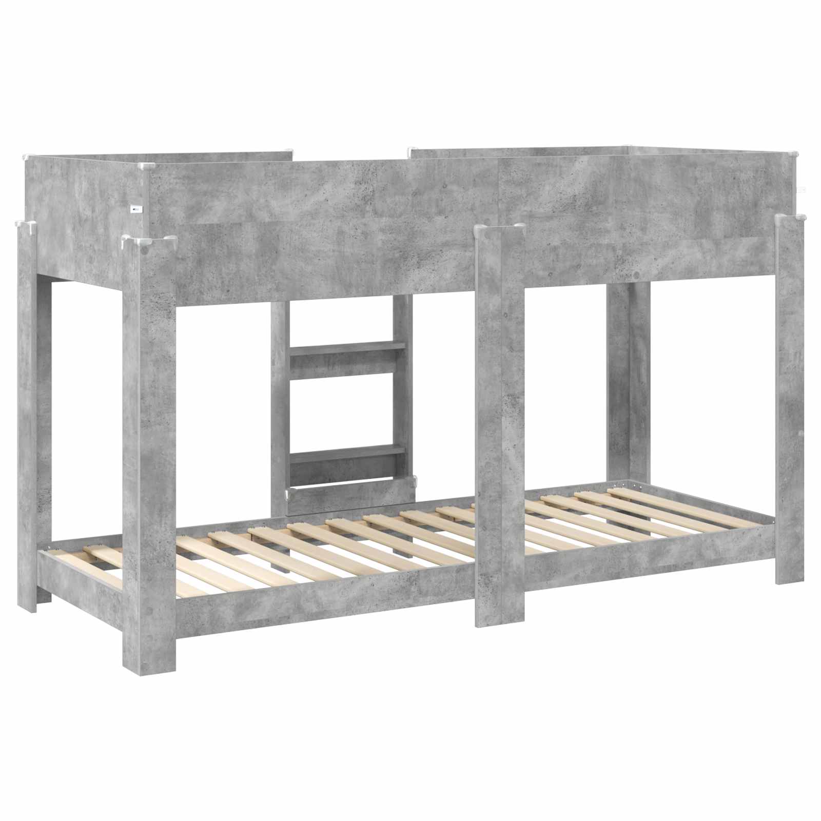 vidaXL Łóżko piętrowe dla dzieci Betonowy szary 75 x 190 cm
