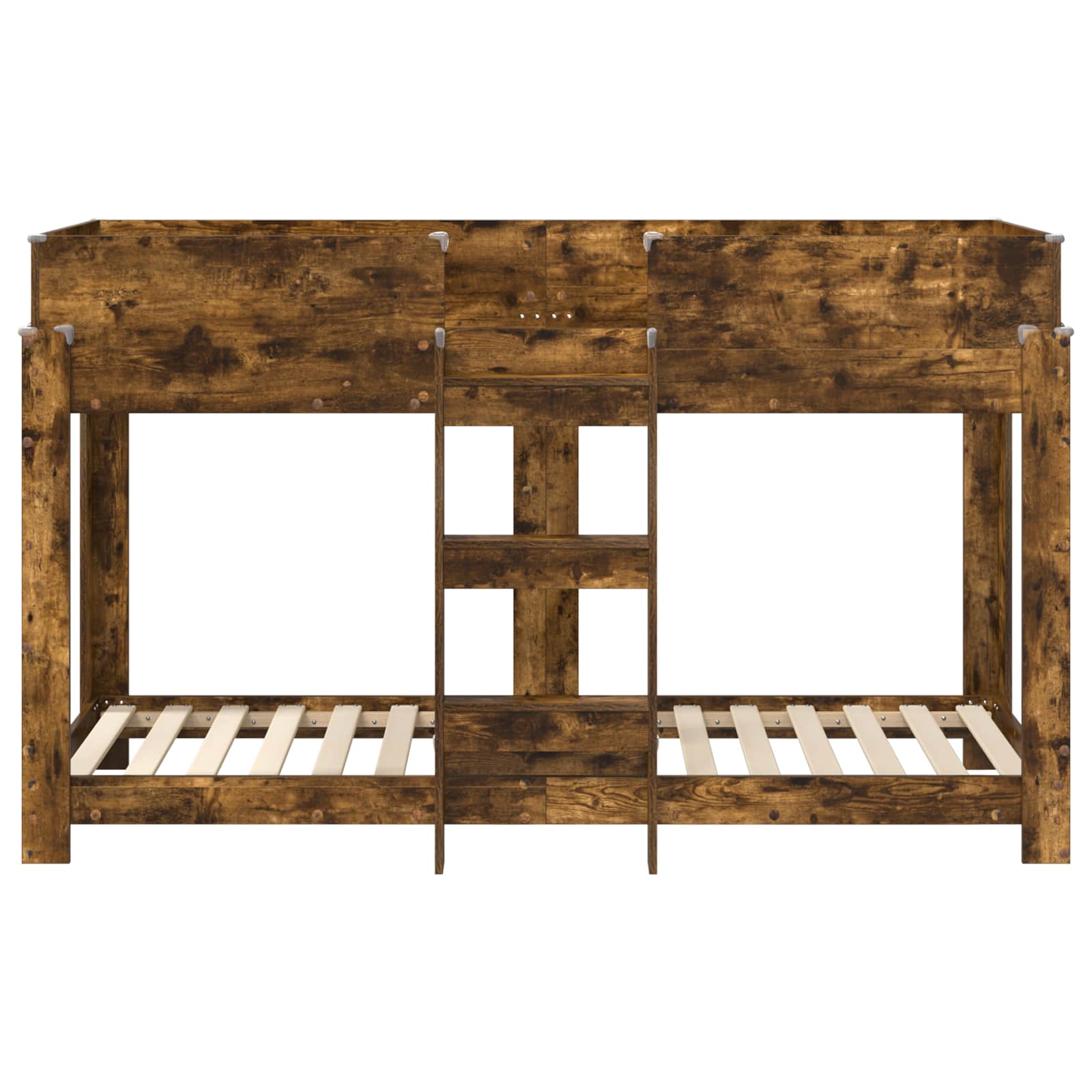 vidaXL Łóżko piętrowe dla dzieci Dąb wędzony 75 x 190 cm