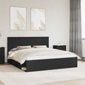 vidaXL Ramka łóżka Czarny 200 x 200 cm Lite drewno sosnowe