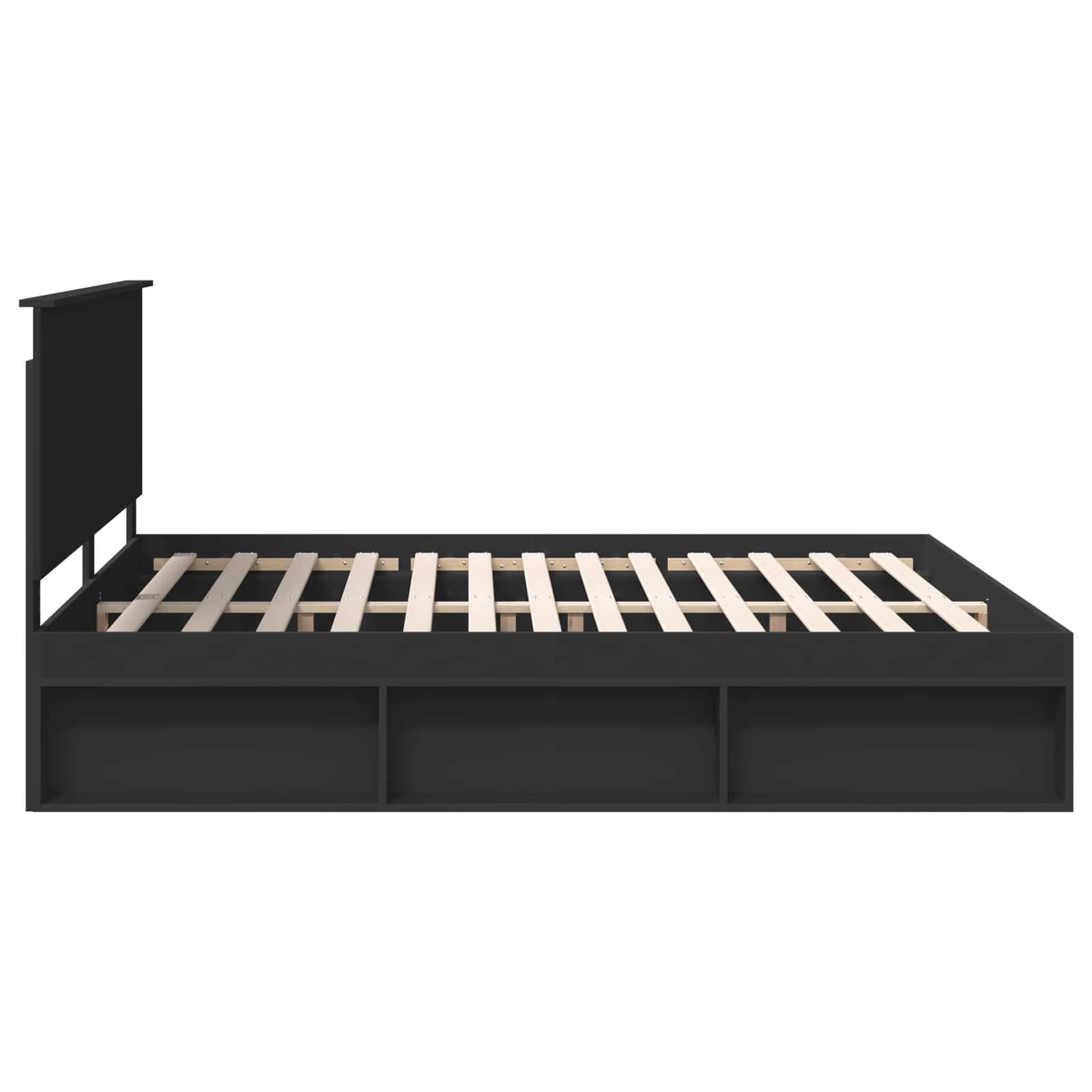 vidaXL Ramka łóżka Czarny 200 x 200 cm Lite drewno sosnowe
