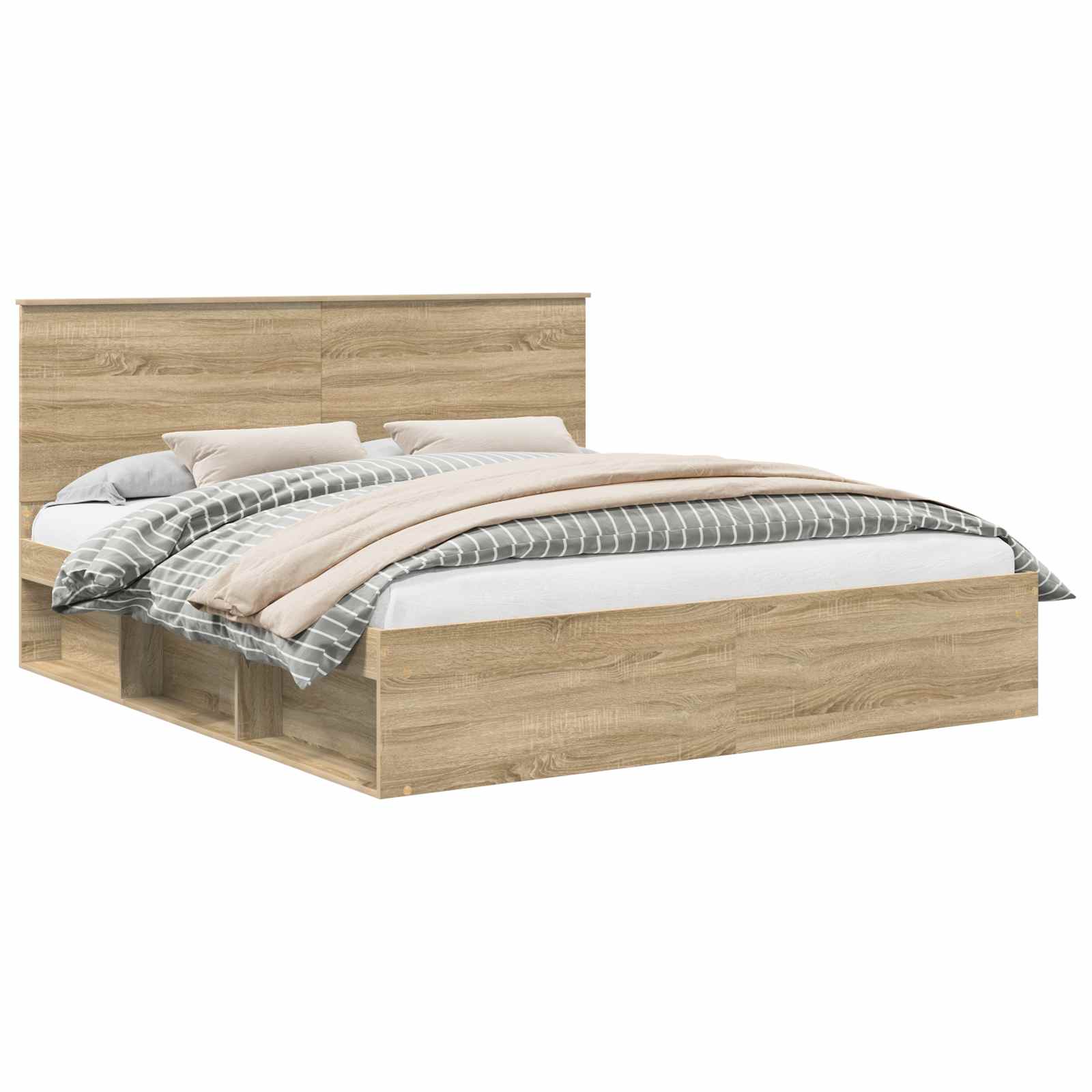 vidaXL Ramka łóżka Sonoma 200 x 200 cm Lite drewno sosnowe
