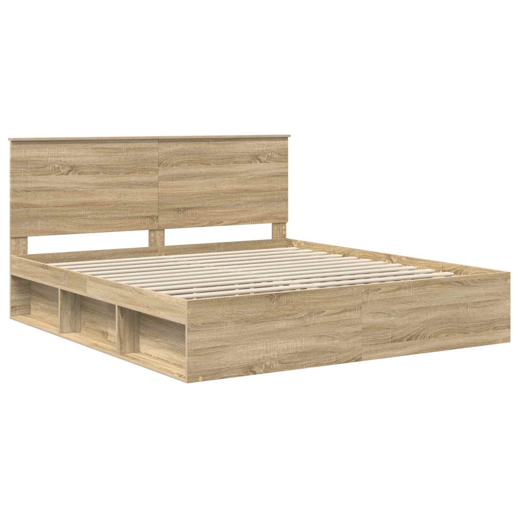 vidaXL Ramka łóżka Sonoma 200 x 200 cm Lite drewno sosnowe