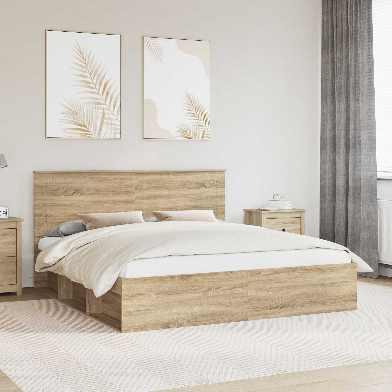 vidaXL Ramka łóżka Sonoma 180 x 200 cm Lite drewno sosnowe