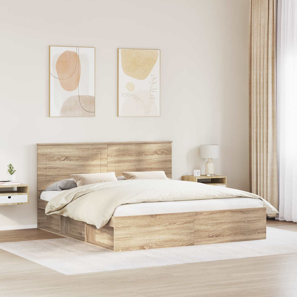 vidaXL Ramka łóżka Sonoma 180 x 200 cm Lite drewno sosnowe
