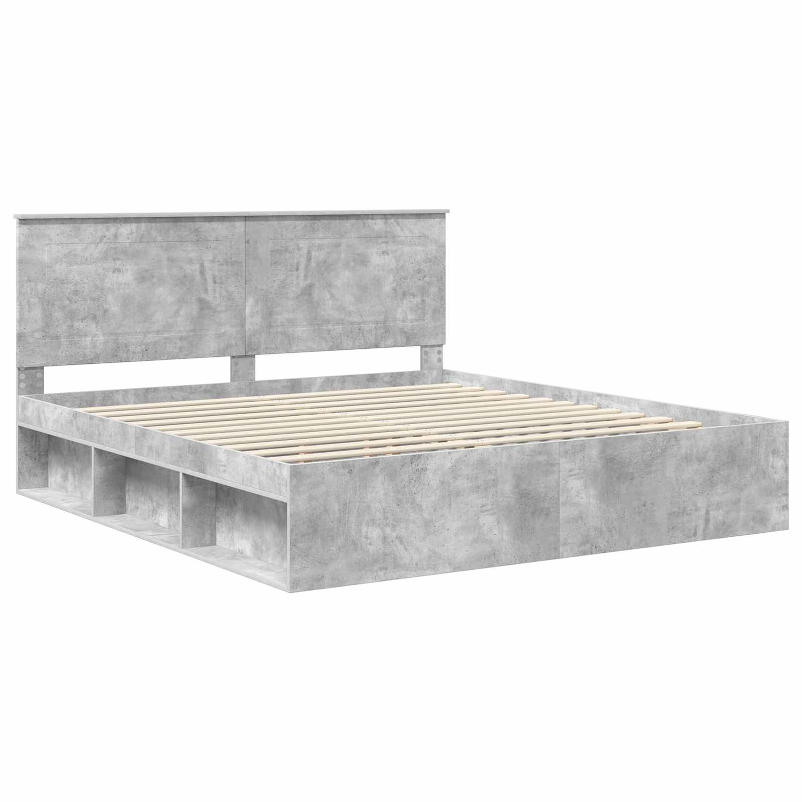 vidaXL Ramka łóżka Betonowy 180 x 200 cm Lite drewno sosnowe