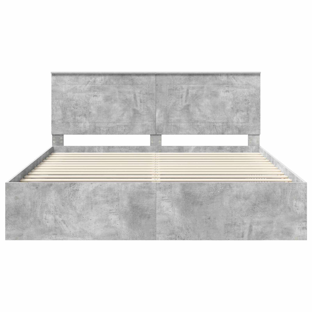 vidaXL Ramka łóżka Betonowy 180 x 200 cm Lite drewno sosnowe