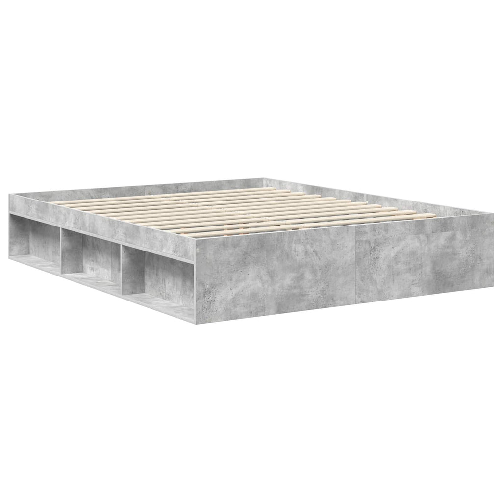 vidaXL Ramka łóżka Betonowy 160 x 200 cm Lite drewno sosnowe