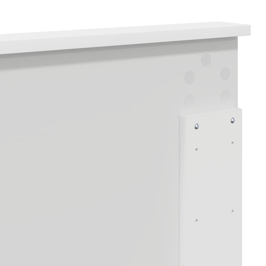 vidaXL Ramka łóżka Z zagłówkiem Biały 150 x 200 cm Lite drewno sosnowe