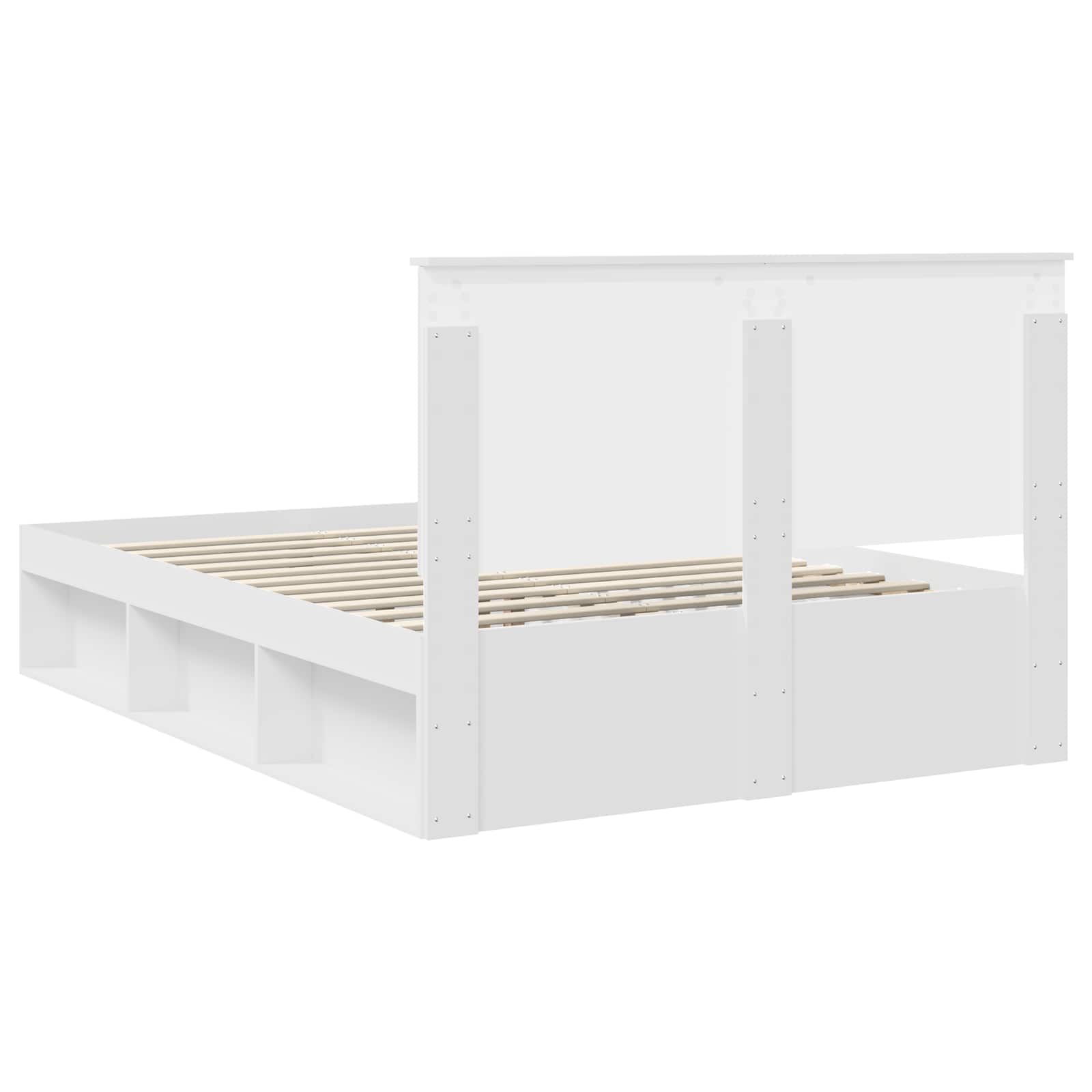 vidaXL Ramka łóżka Z zagłówkiem Biały 150 x 200 cm Lite drewno sosnowe