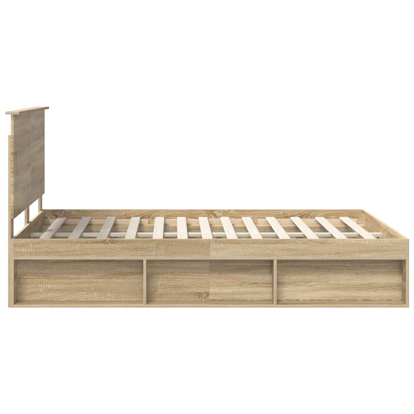 vidaXL Ramka łóżka Dąb Sonoma 150 x 200 cm Lite drewno sosnowe