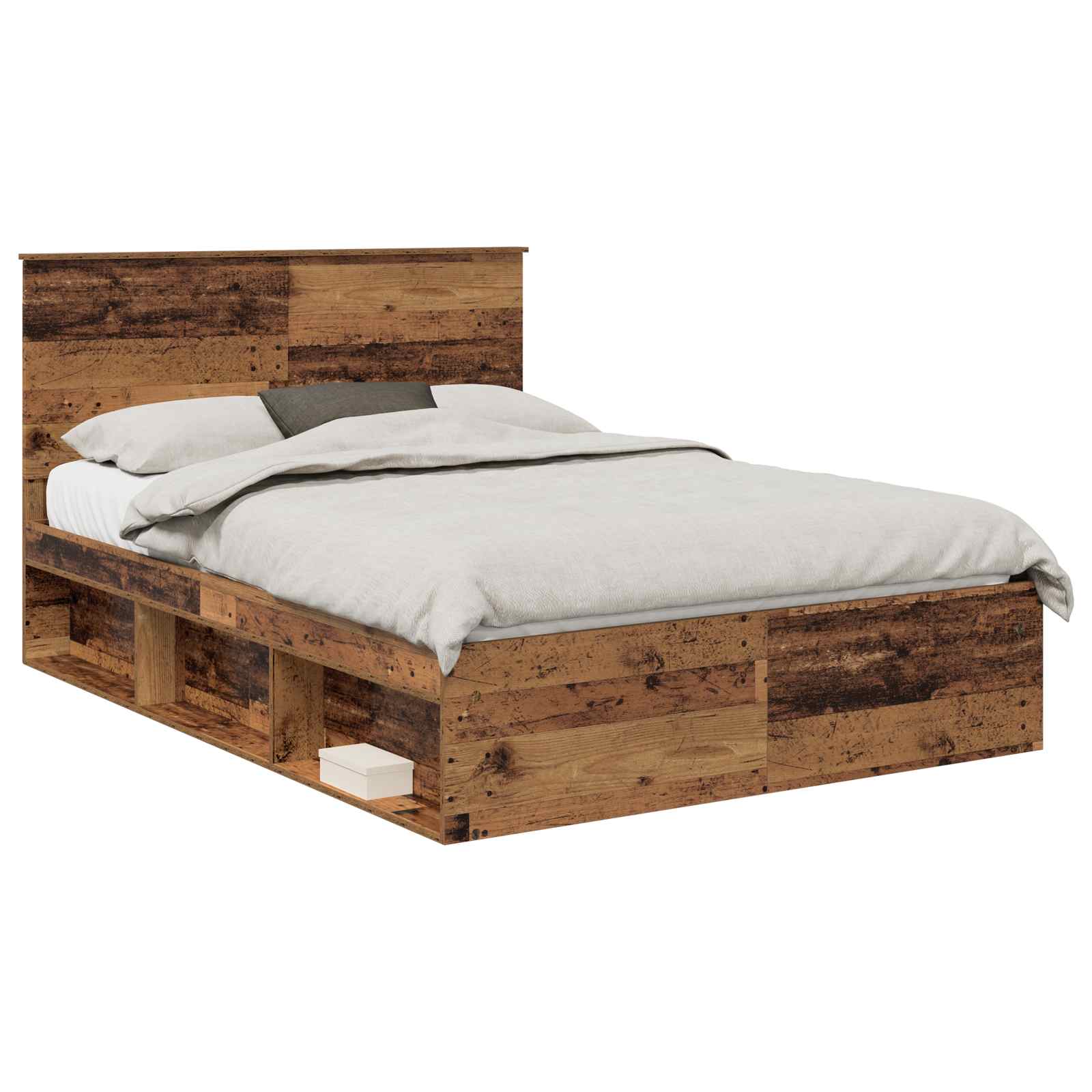vidaXL Ramka łóżka Stare drewno 150 x 200 cm Lite drewno sosnowe