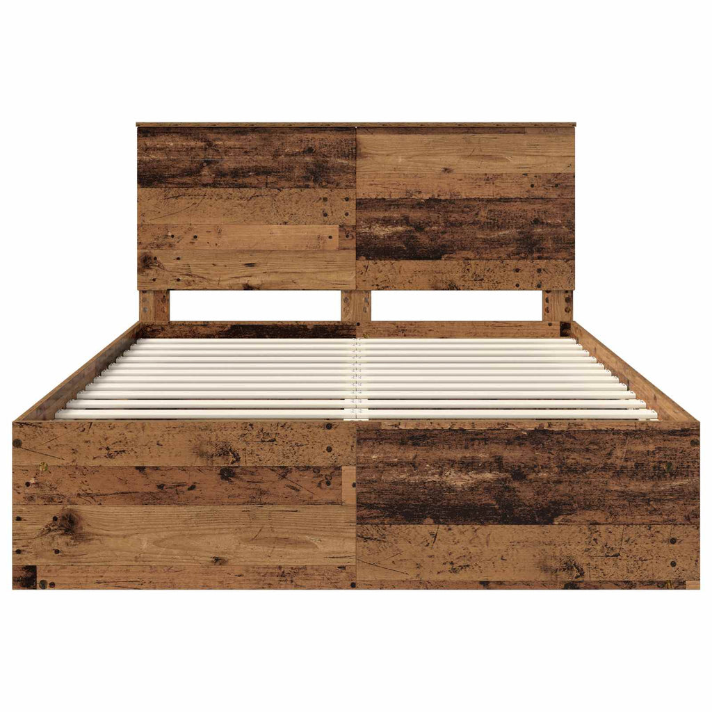 vidaXL Ramka łóżka Stare drewno 150 x 200 cm Lite drewno sosnowe