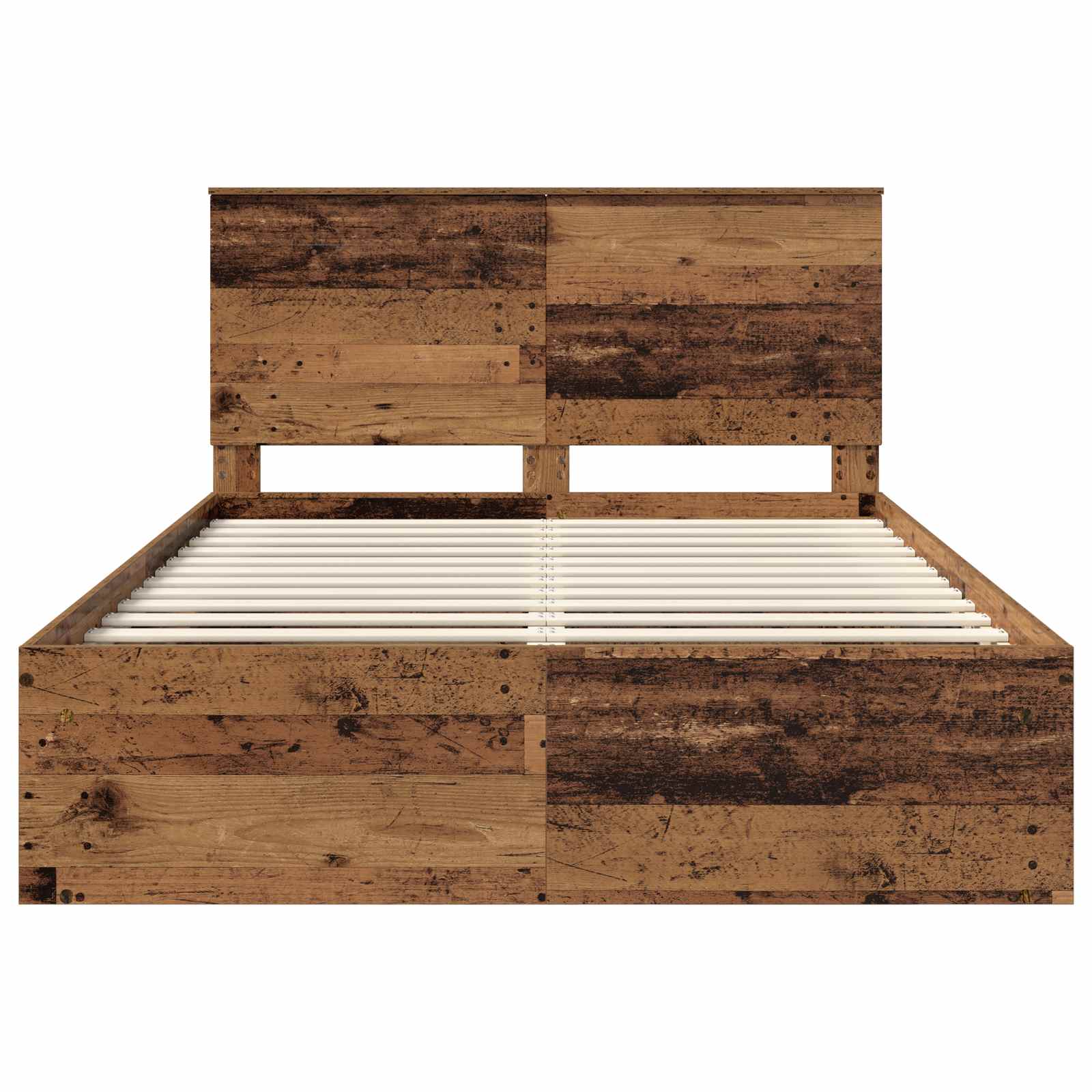 vidaXL Ramka łóżka Stare drewno 150 x 200 cm Lite drewno sosnowe