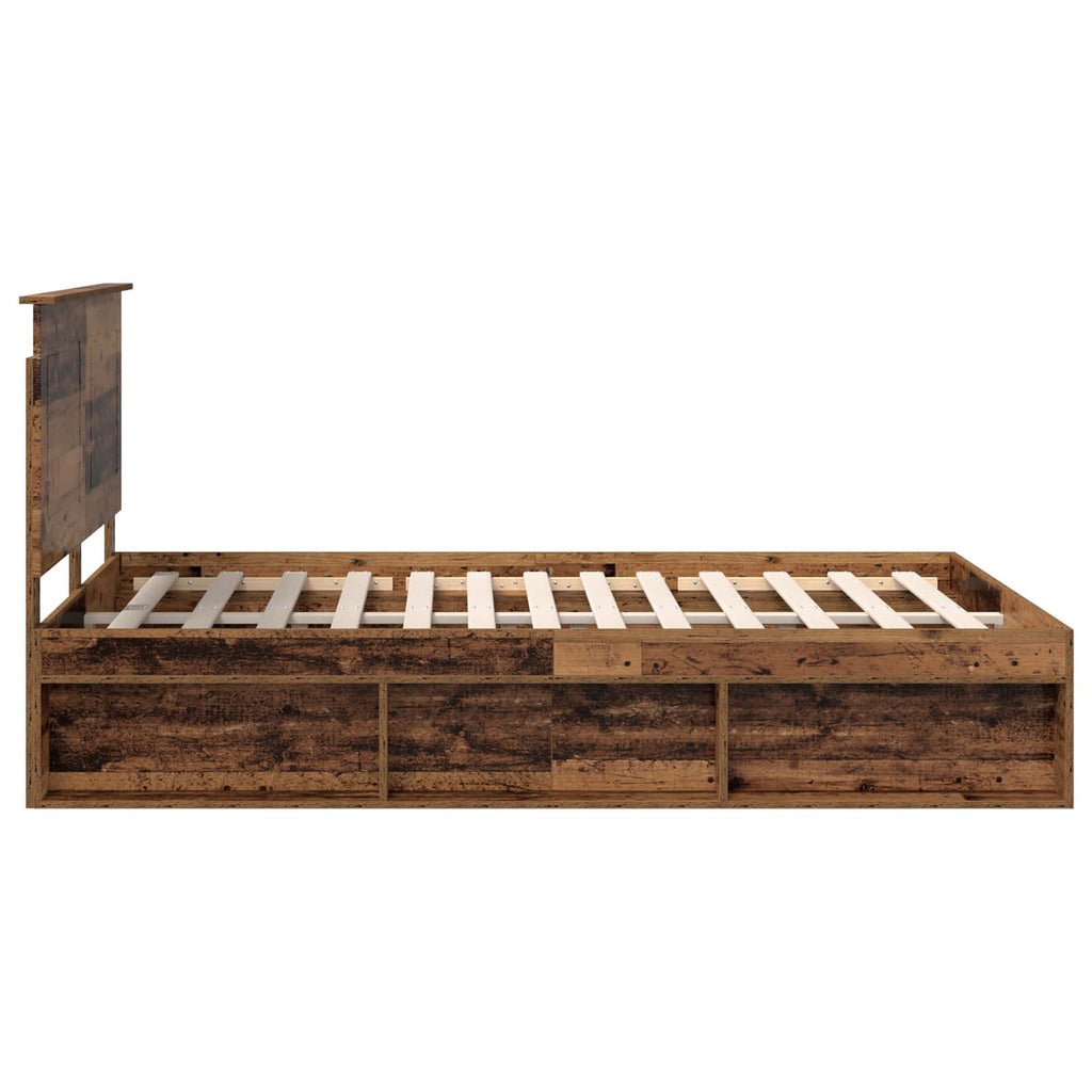vidaXL Ramka łóżka Stare drewno 150 x 200 cm Lite drewno sosnowe