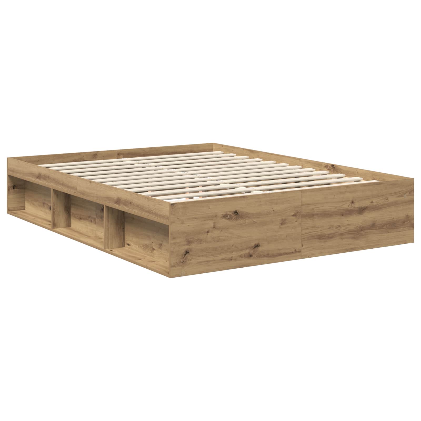 vidaXL Ramka łóżka Dąb rzemieślniczy 150 x 200 cm Lite drewno sosnowe