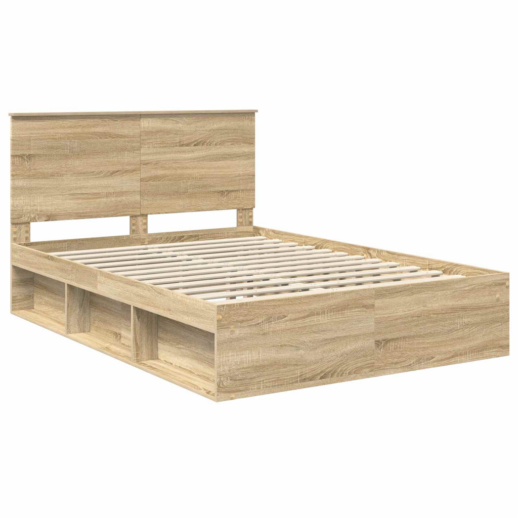 vidaXL Ramka łóżka Sonoma 140 x 190 cm Lite drewno sosnowe