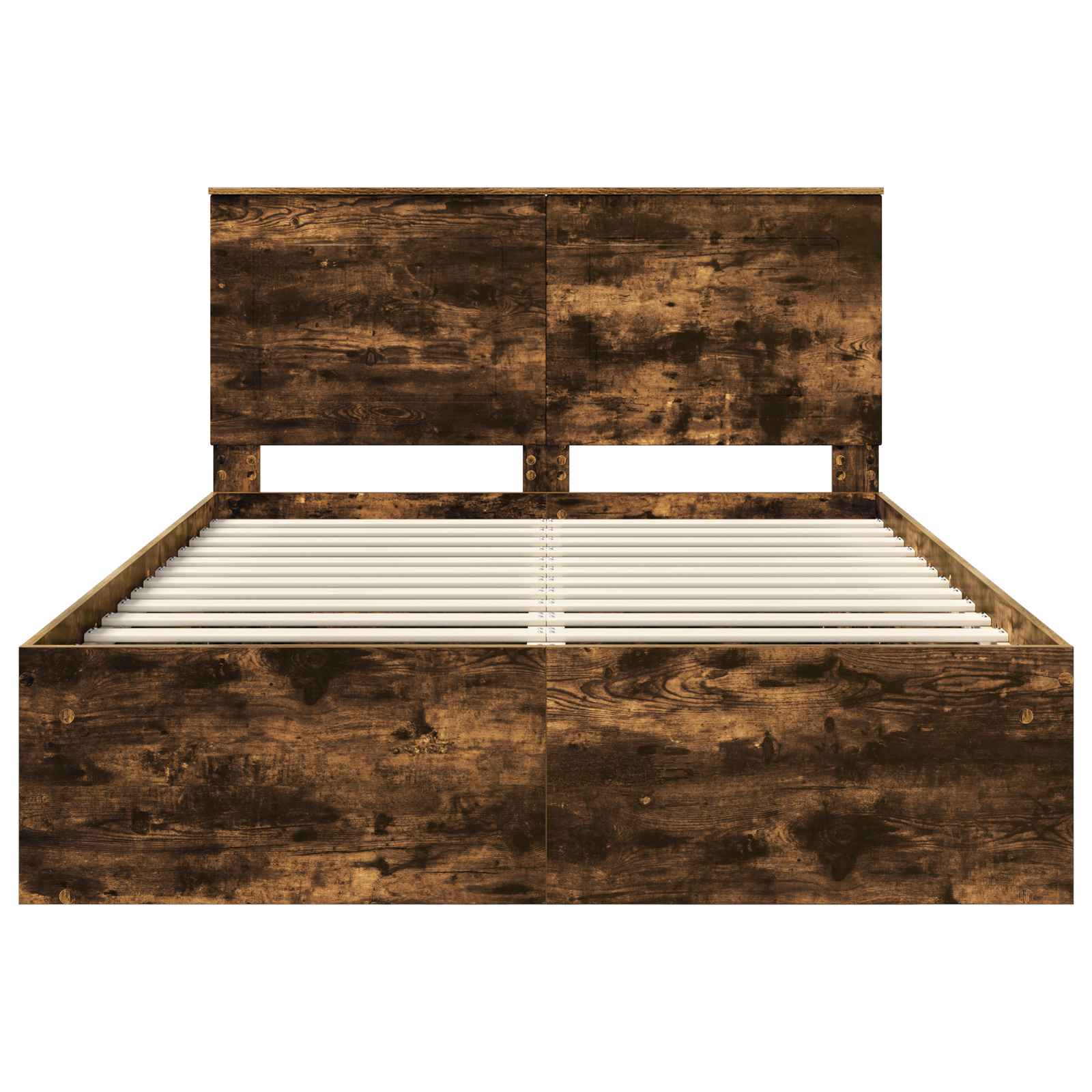 vidaXL Ramka łóżka Dąb wędzony 140 x 190 cm Lite drewno sosnowe