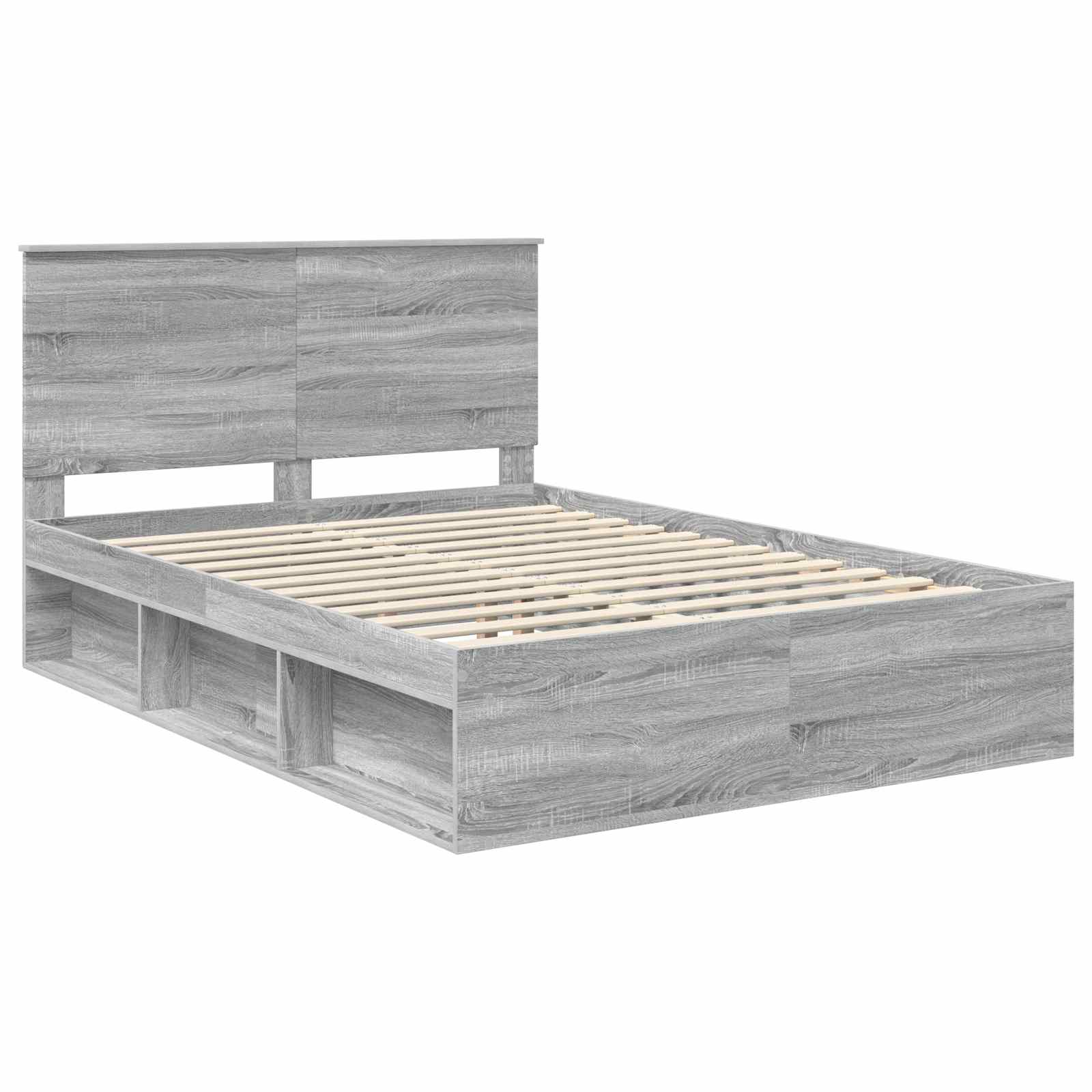 vidaXL Ramka łóżka Szary Sonoma 140 x 190 cm Lite drewno sosnowe