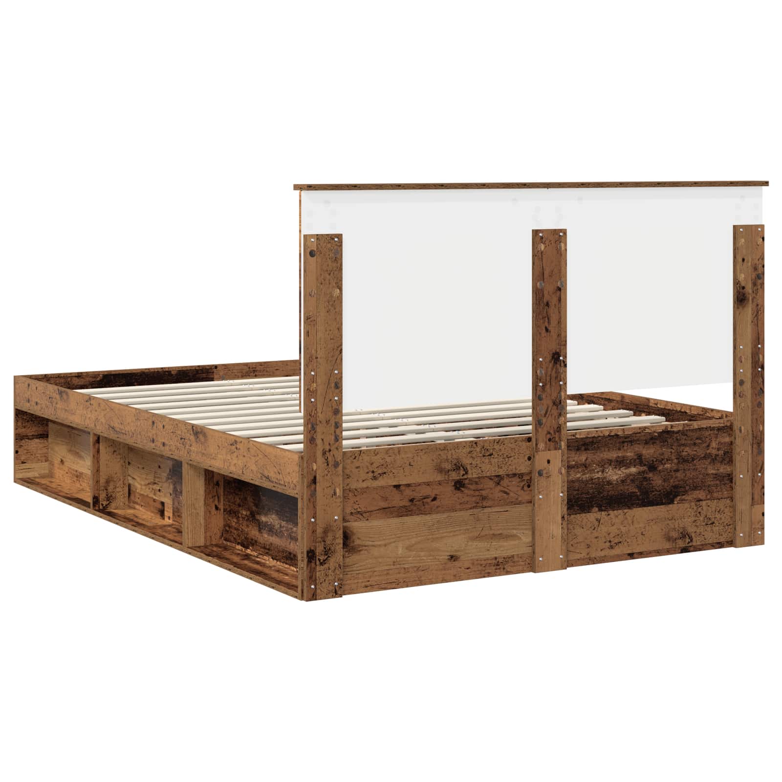 vidaXL Ramka łóżka Stare drewno 140 x 190 cm Lite drewno sosnowe