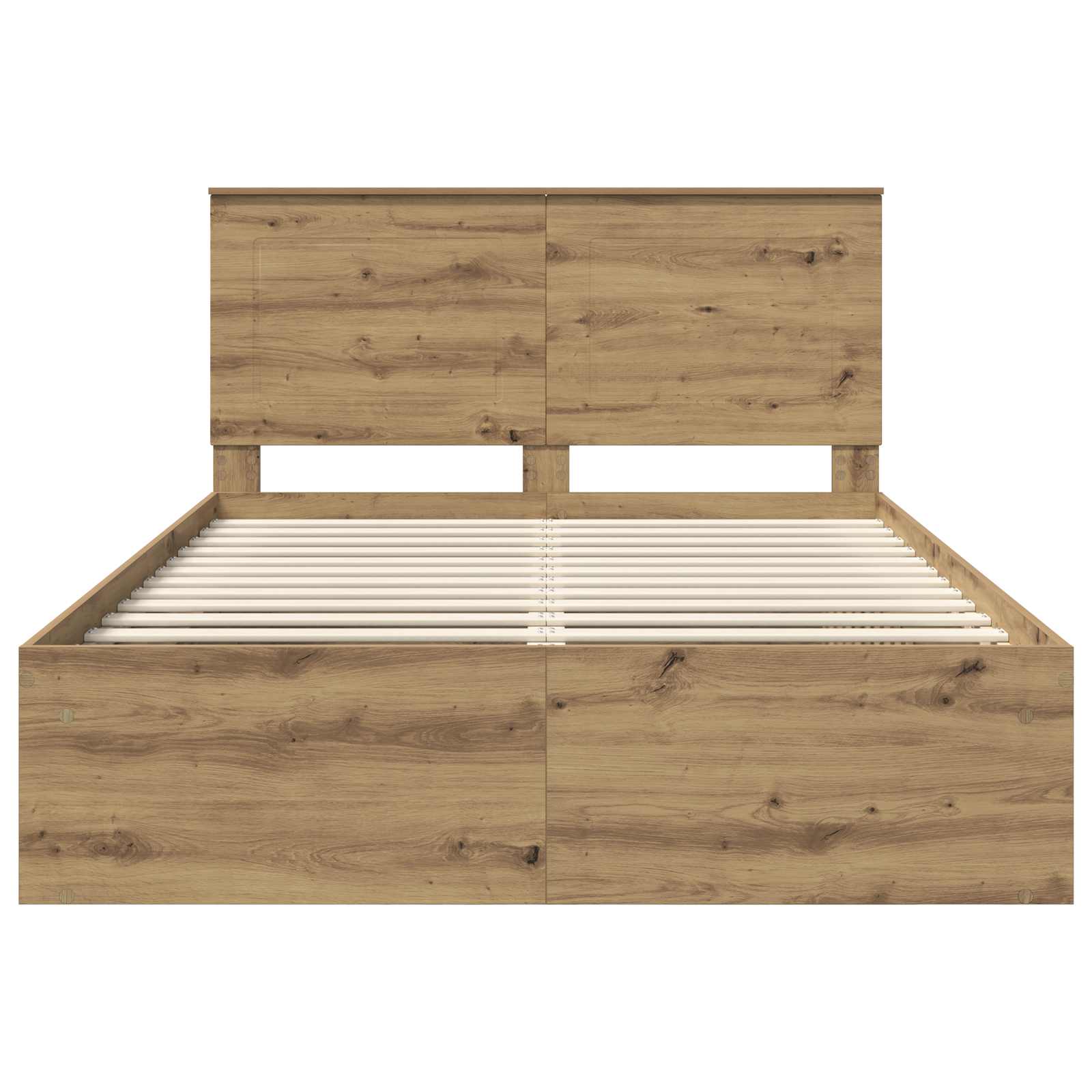 vidaXL Ramka łóżka Dąb rzemieślniczy 140 x 190 cm Lite drewno sosnowe