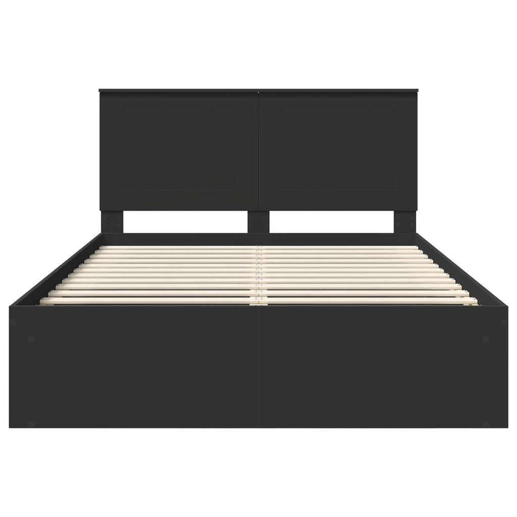 vidaXL Ramka łóżka Czarny 140 x 200 cm Lite drewno sosnowe