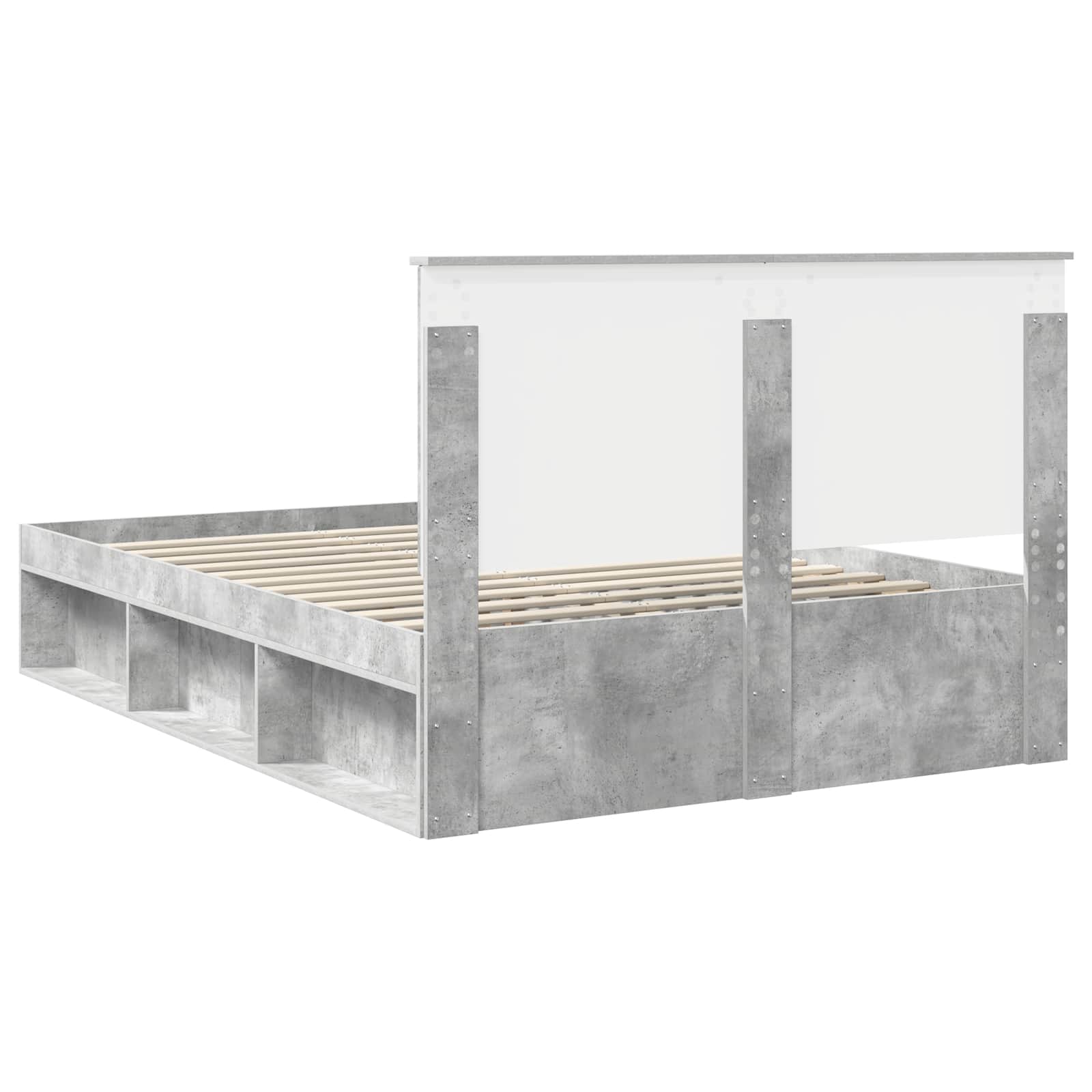 vidaXL Ramka łóżka Betonowy 140 x 200 cm Lite drewno sosnowe
