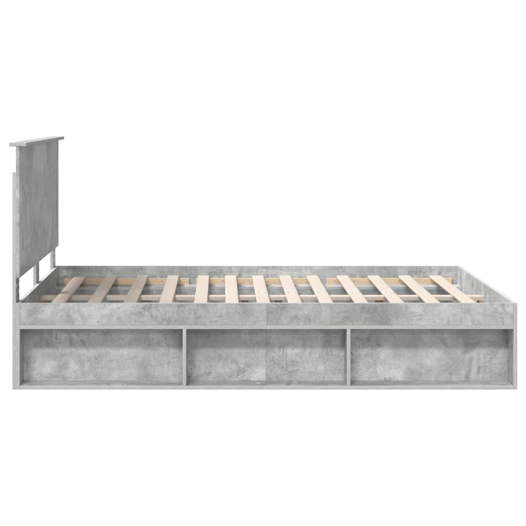 vidaXL Ramka łóżka Betonowy 140 x 200 cm Lite drewno sosnowe