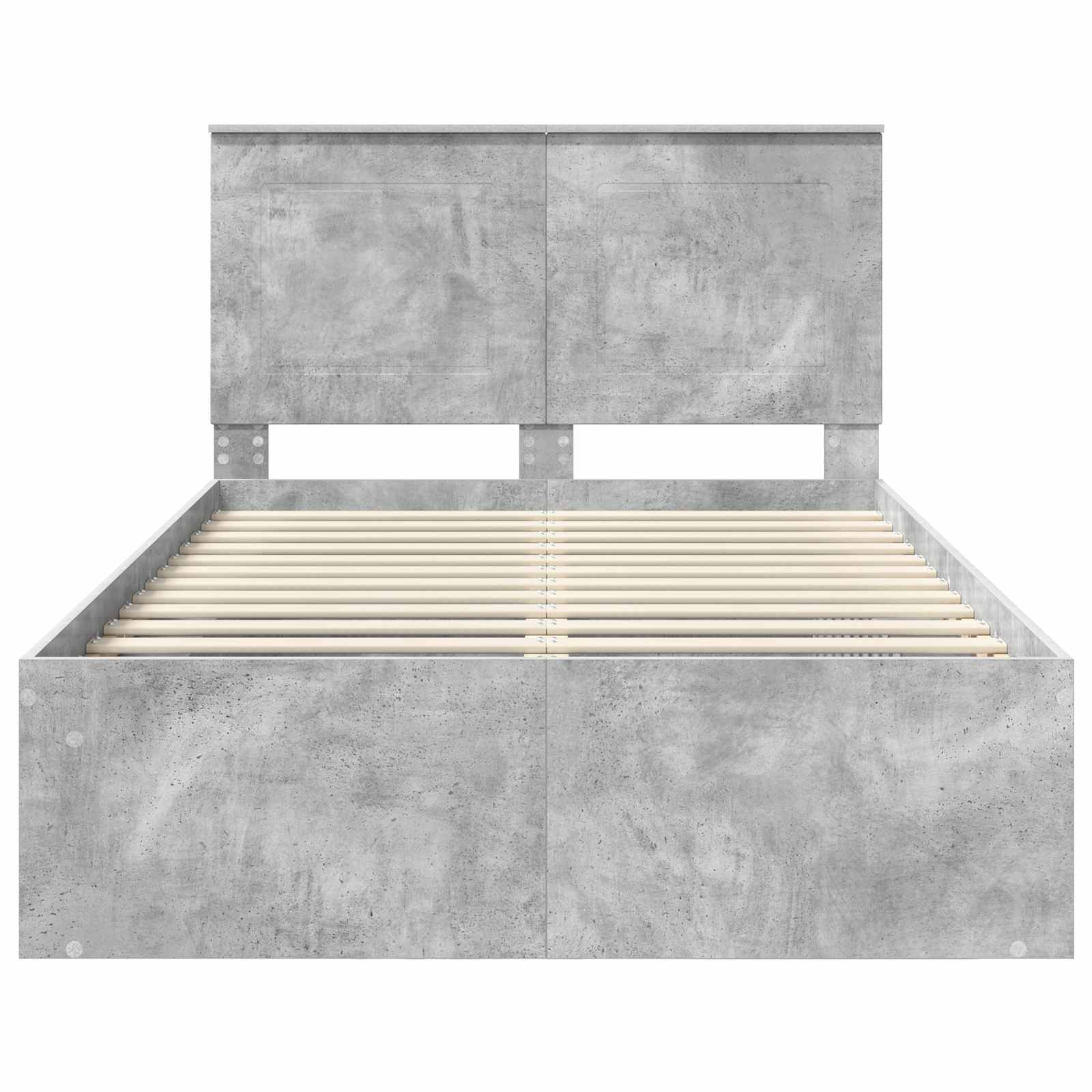 vidaXL Ramka łóżka Szary beton 135 x 190 cm Lite drewno sosnowe