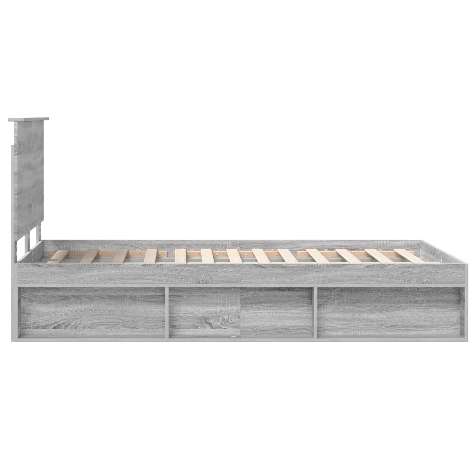 vidaXL Ramka łóżka Szary Sonoma 135 x 190 cm Lite drewno sosnowe