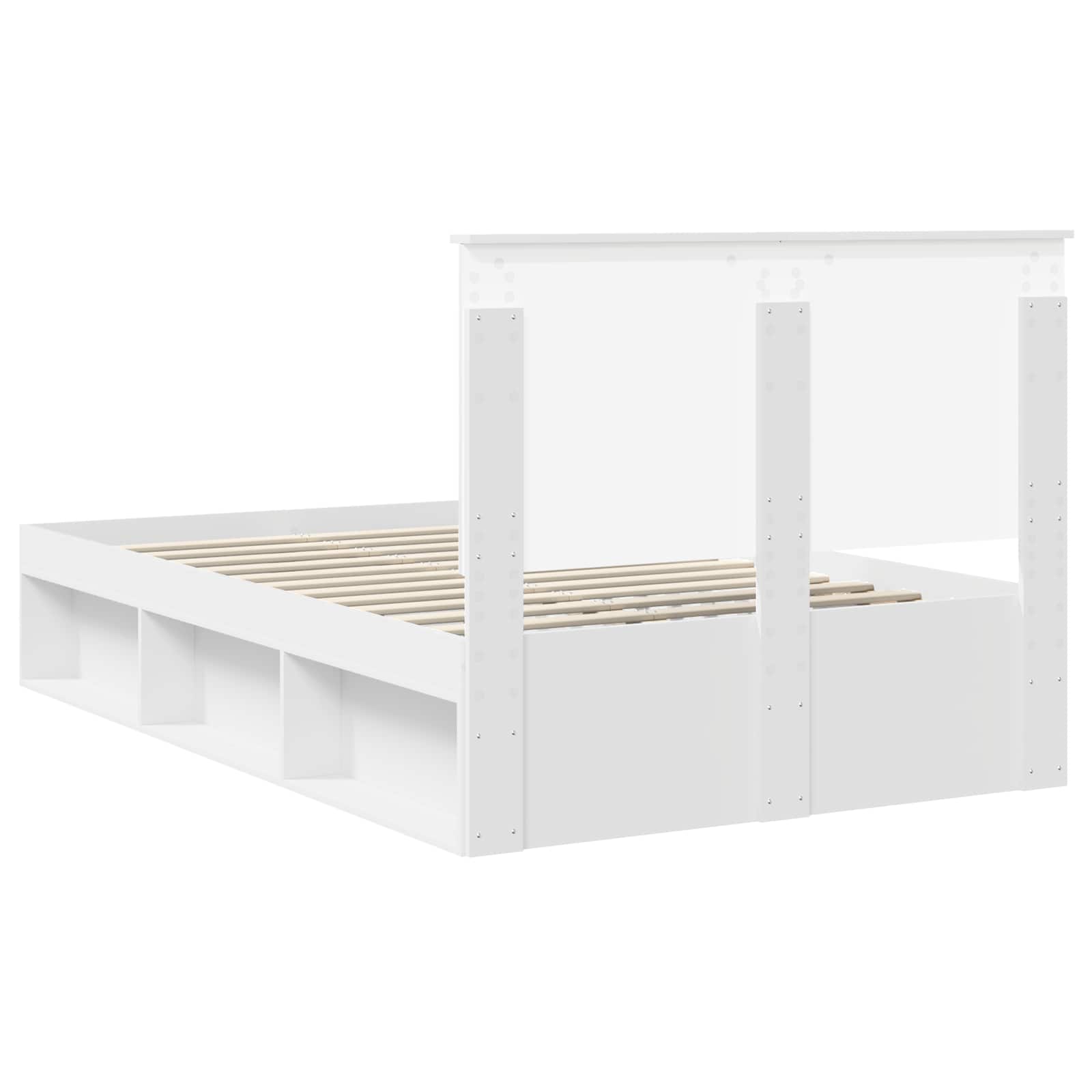 vidaXL Ramka łóżka Z zagłówkiem Biały 120 x 190 cm Lite drewno sosnowe