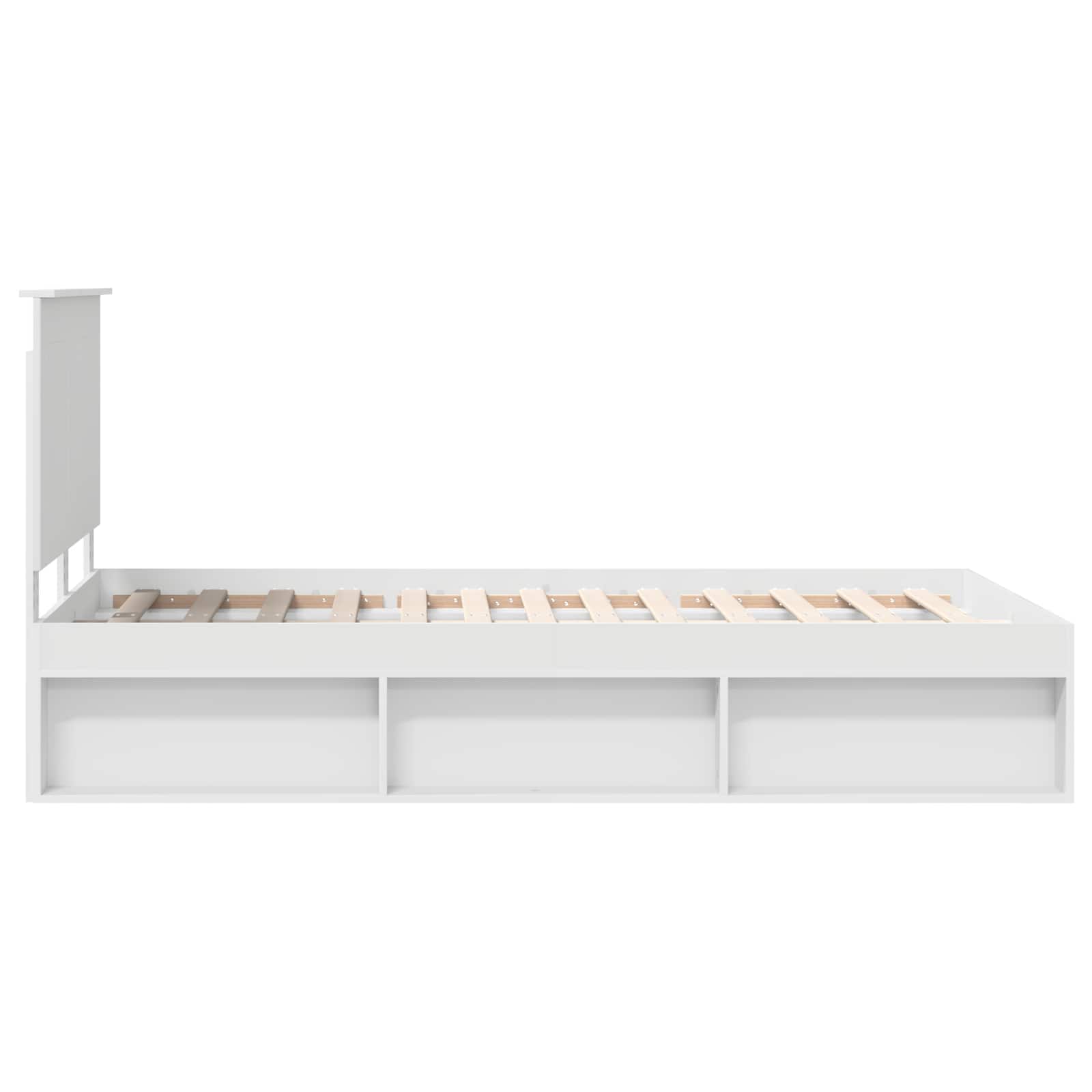vidaXL Ramka łóżka Z zagłówkiem Biały 120 x 190 cm Lite drewno sosnowe