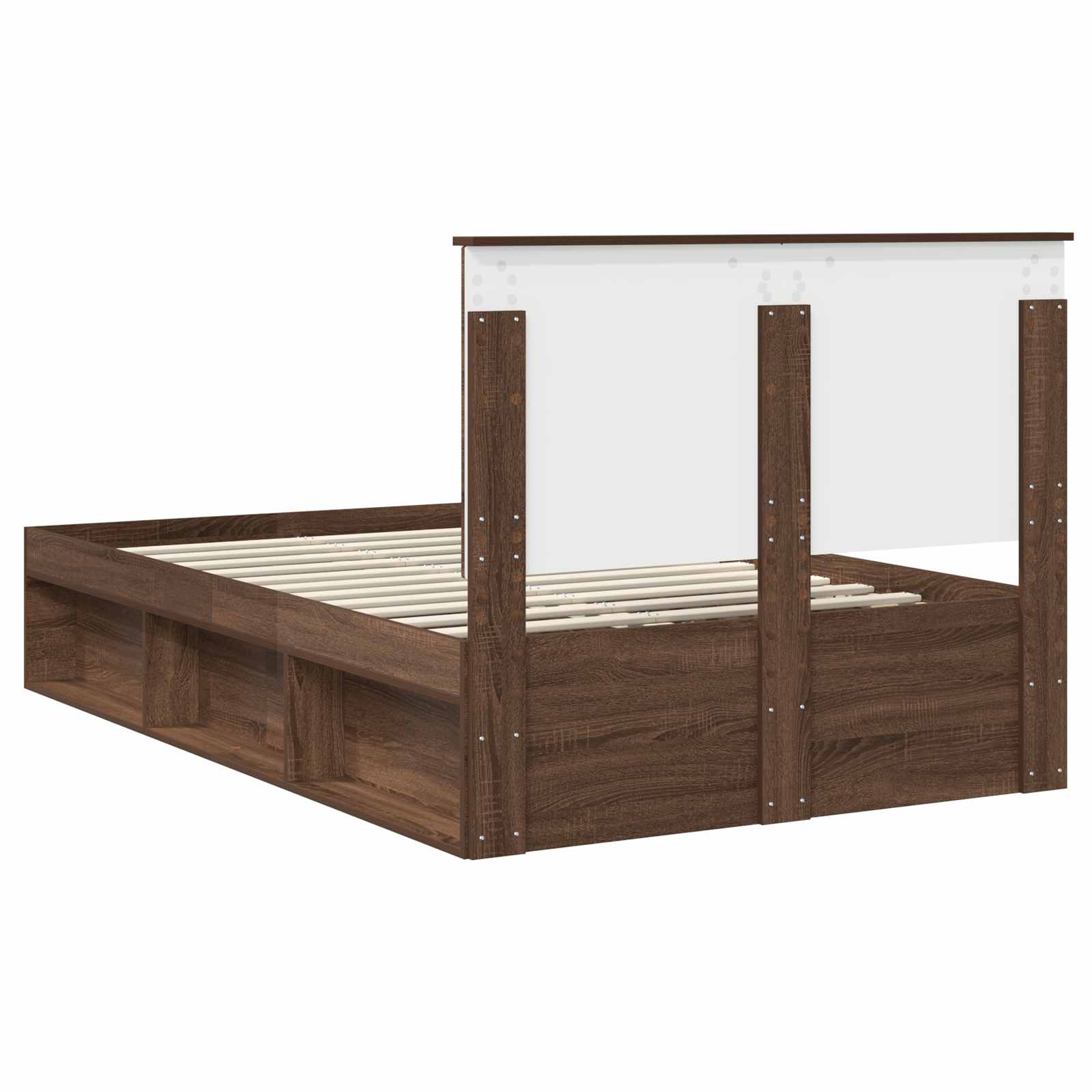 vidaXL Ramka łóżka Brązowy dąb 120 x 190 cm Lite drewno sosnowe