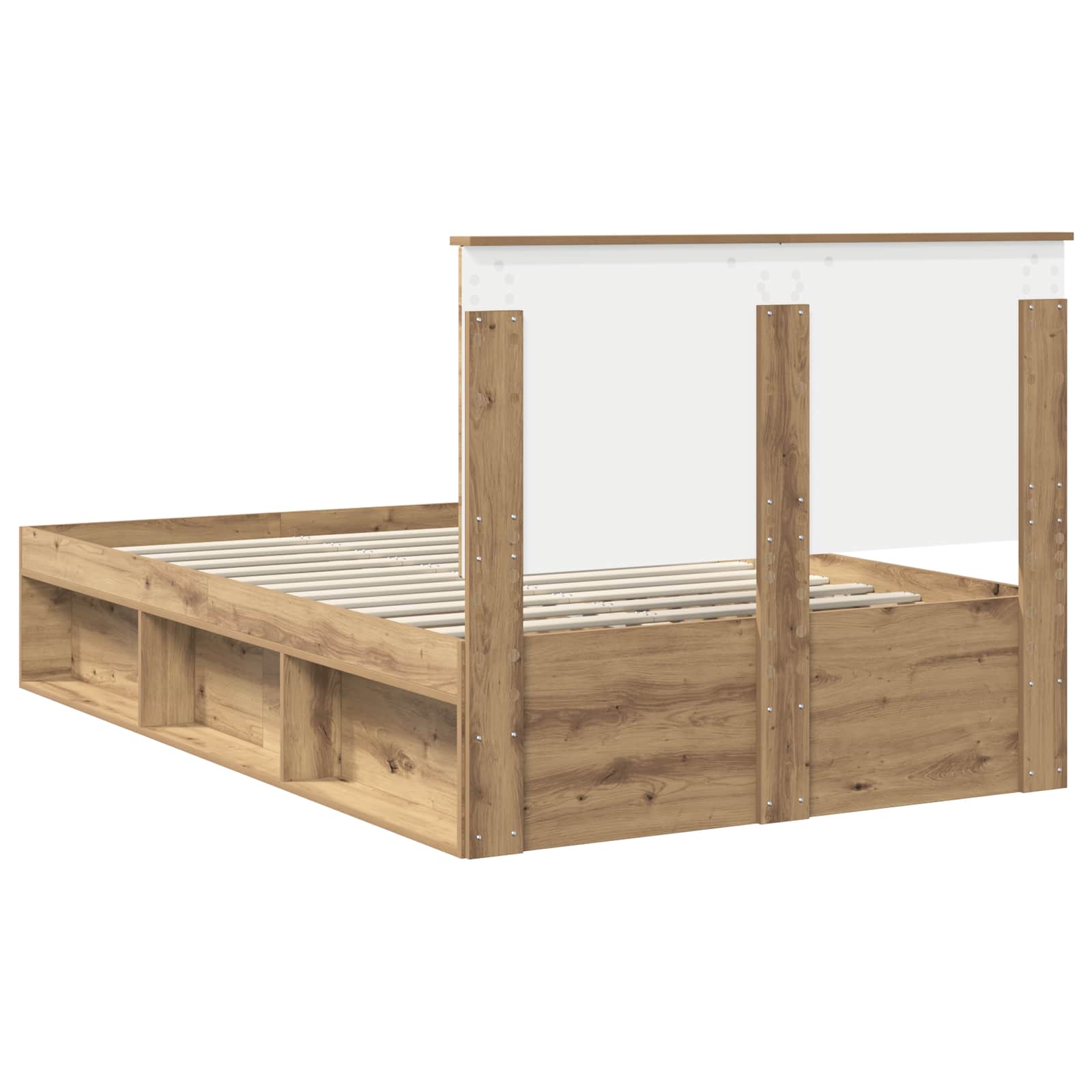 vidaXL Ramka łóżka Dąb rzemieślniczy 120 x 190 cm Lite drewno sosnowe