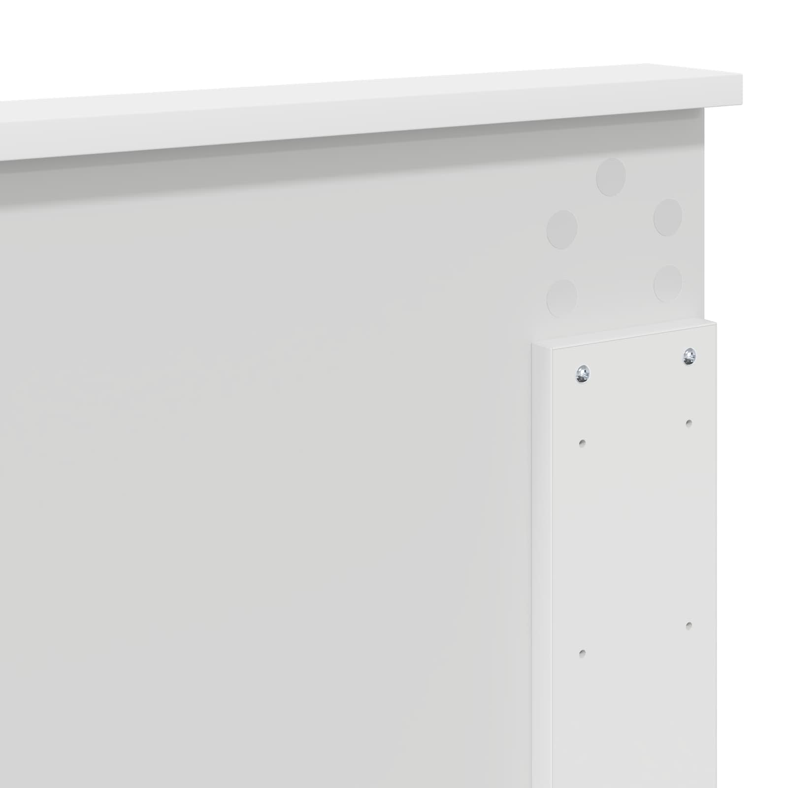 vidaXL Ramka łóżka Z zagłówkiem Biały 120 x 200 cm Lite drewno sosnowe