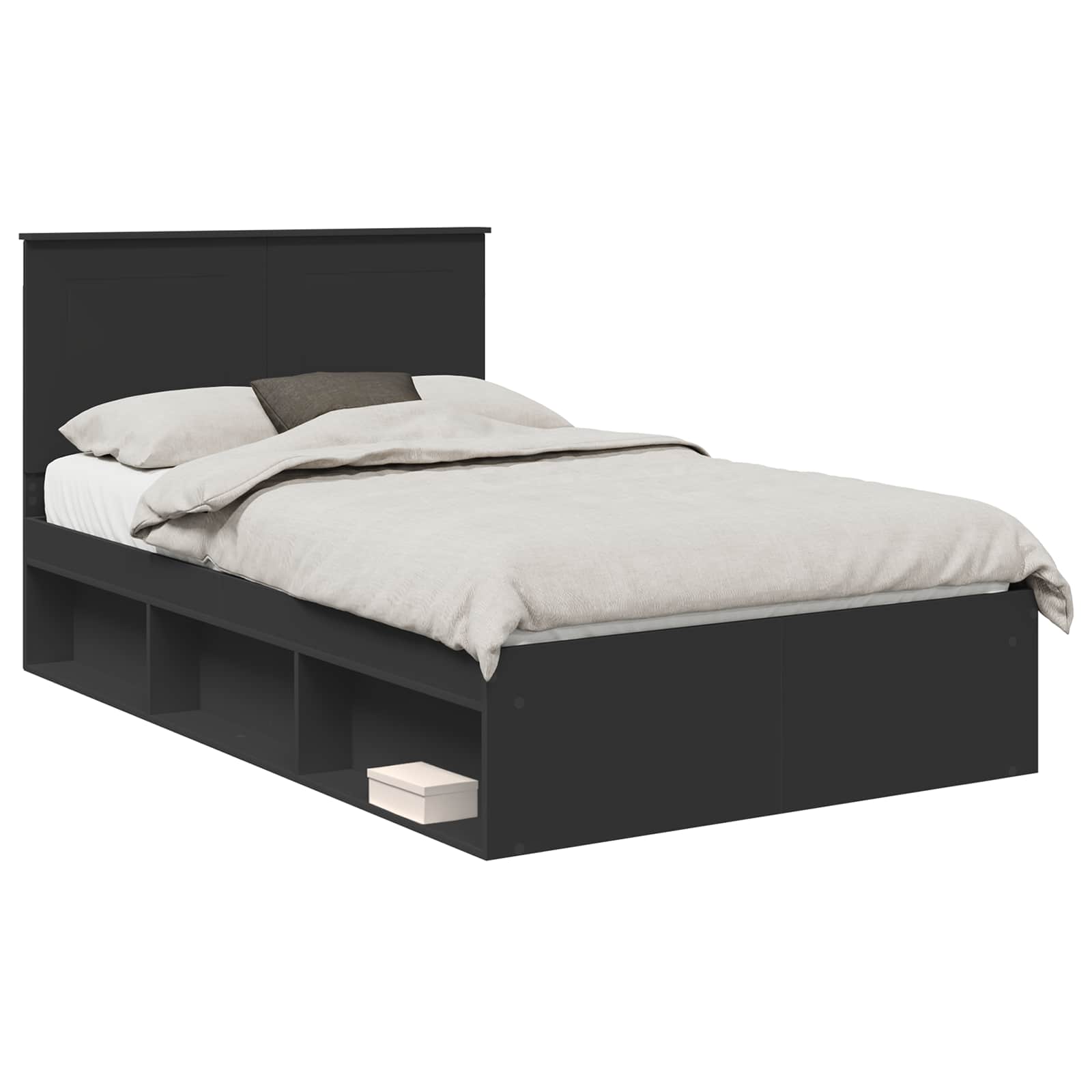 vidaXL Ramka łóżka Czarny 120 x 200 cm Lite drewno sosnowe