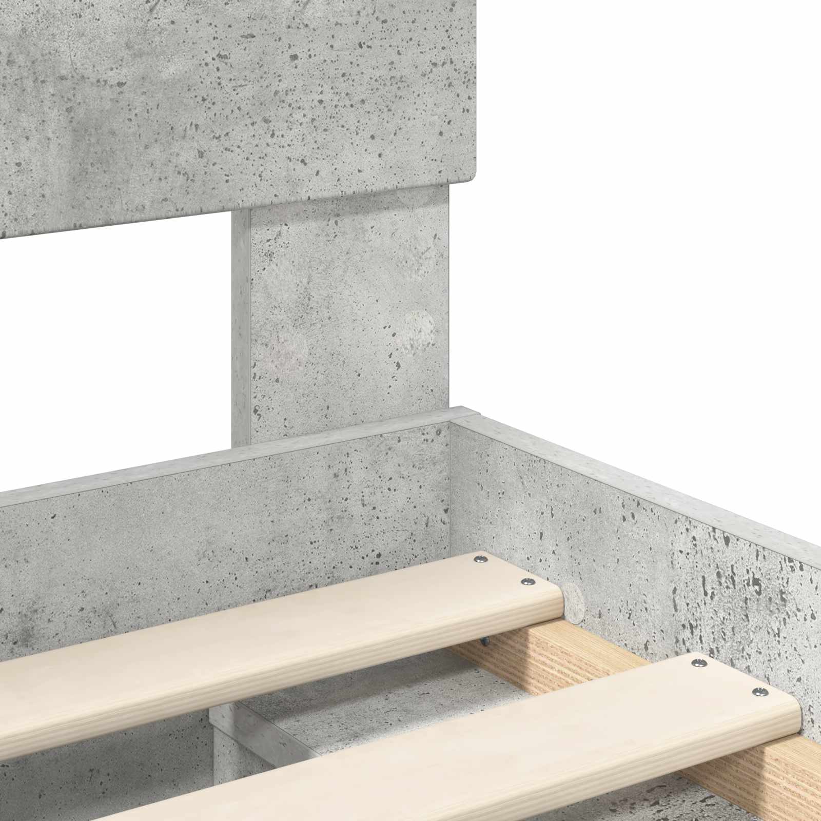 vidaXL Ramka łóżka Betonowy 120 x 200 cm Lite drewno sosnowe