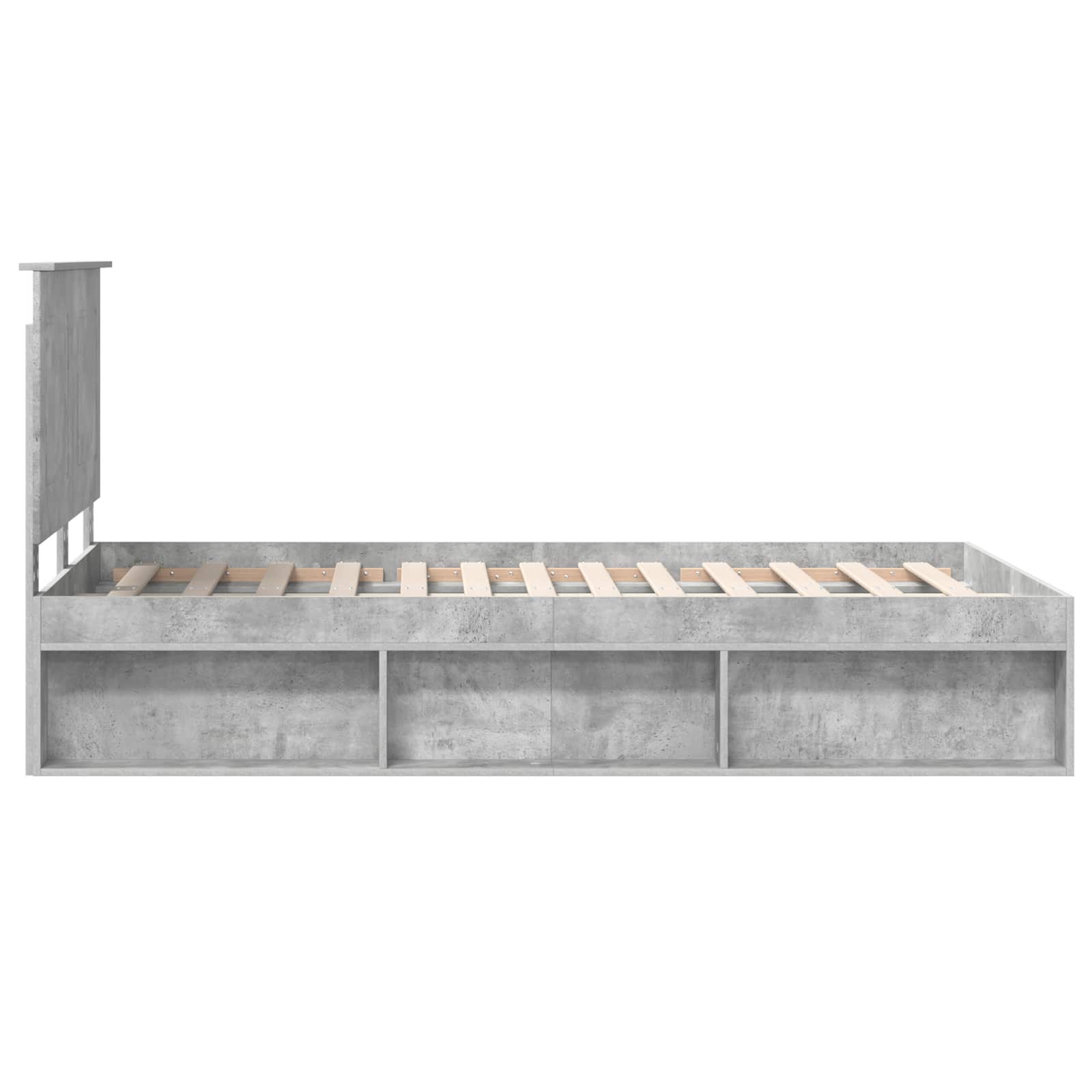 vidaXL Ramka łóżka Betonowy 120 x 200 cm Lite drewno sosnowe