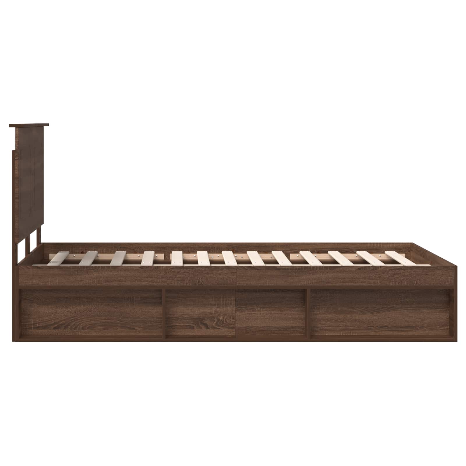 vidaXL Ramka łóżka Brązowy dąb 120 x 200 cm Lite drewno sosnowe