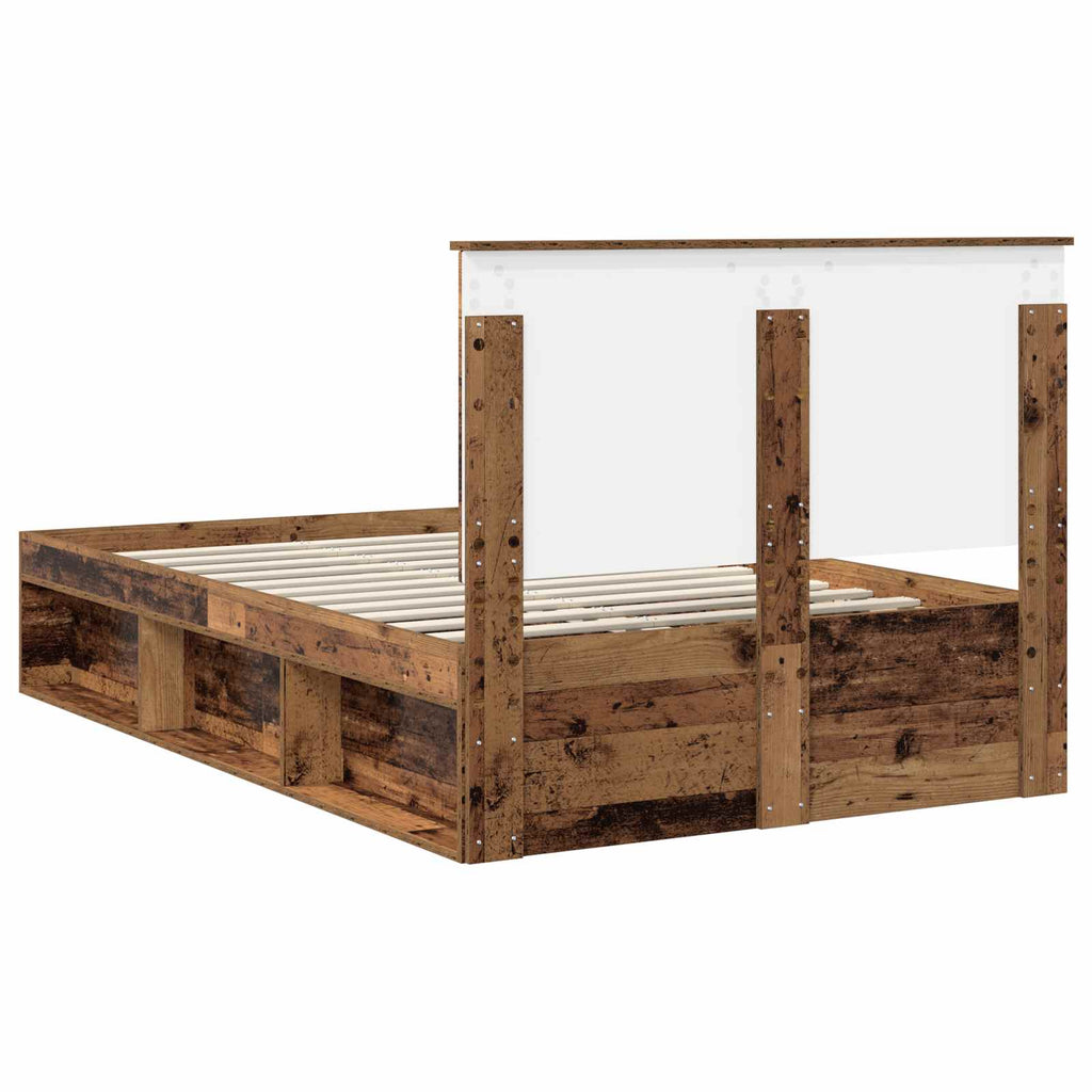 vidaXL Ramka łóżka Stare drewno 120 x 200 cm Lite drewno sosnowe
