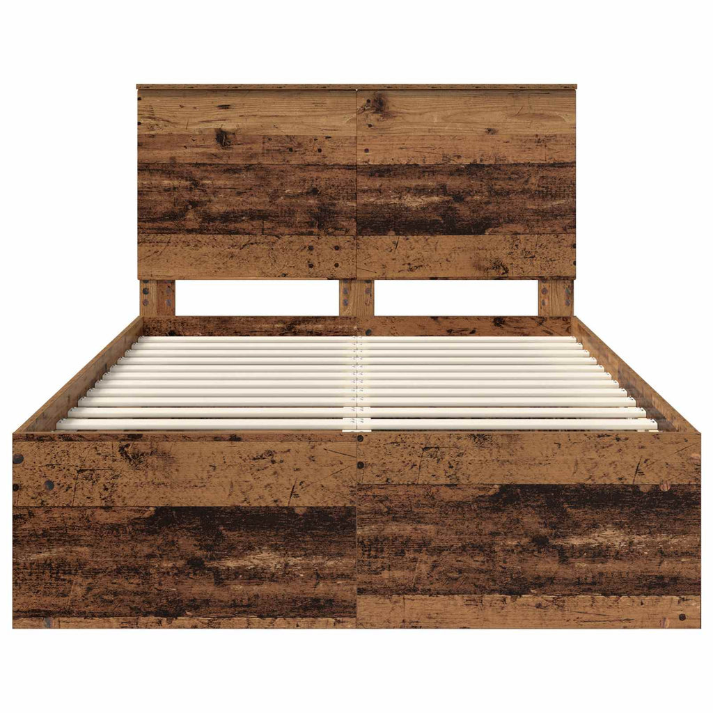 vidaXL Ramka łóżka Stare drewno 120 x 200 cm Lite drewno sosnowe