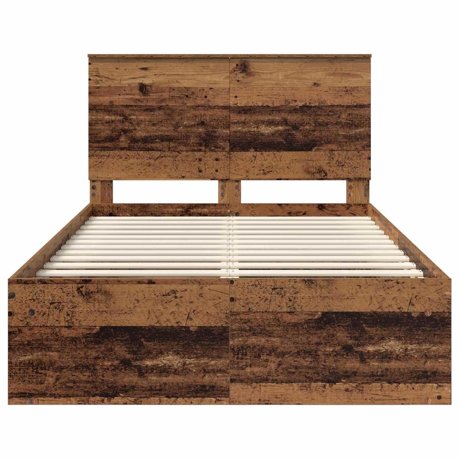 vidaXL Ramka łóżka Stare drewno 120 x 200 cm Lite drewno sosnowe