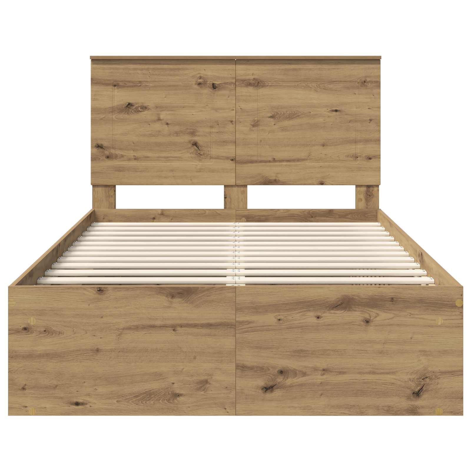 vidaXL Ramka łóżka Dąb rzemieślniczy 120 x 200 cm Lite drewno sosnowe