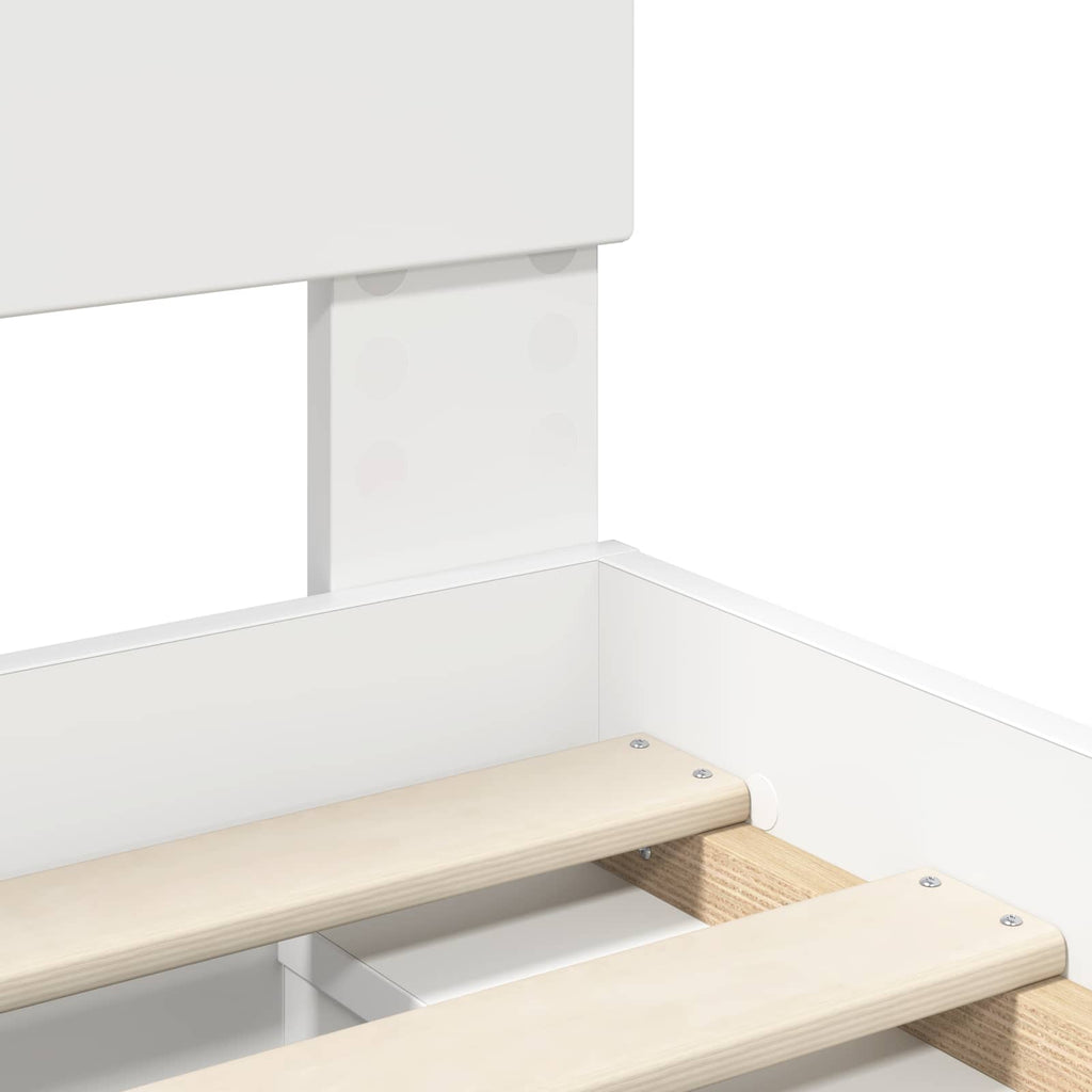 vidaXL Ramka łóżka Z zagłówkiem Biały 100 x 200 cm Lite drewno sosnowe