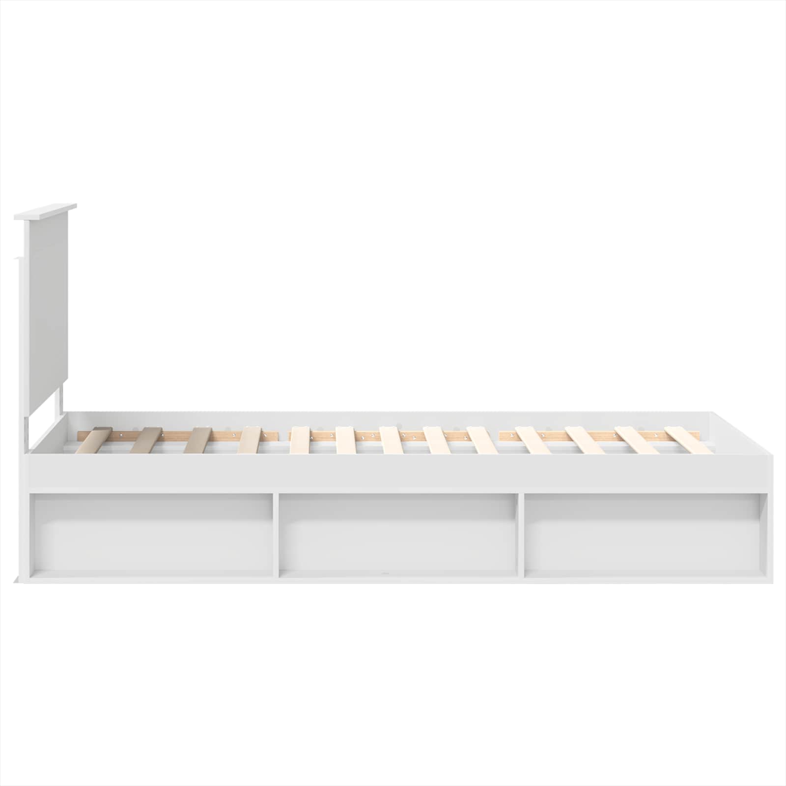 vidaXL Ramka łóżka Z zagłówkiem Biały 100 x 200 cm Lite drewno sosnowe