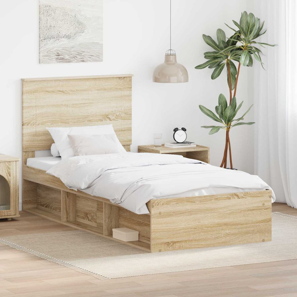 vidaXL Ramka łóżka Sonoma 100 x 200 cm Lite drewno sosnowe