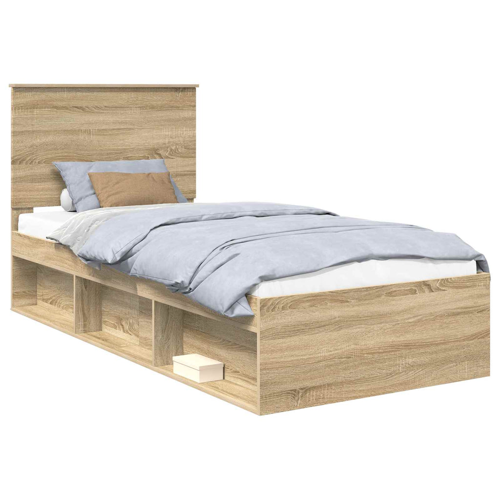 vidaXL Ramka łóżka Sonoma 100 x 200 cm Lite drewno sosnowe