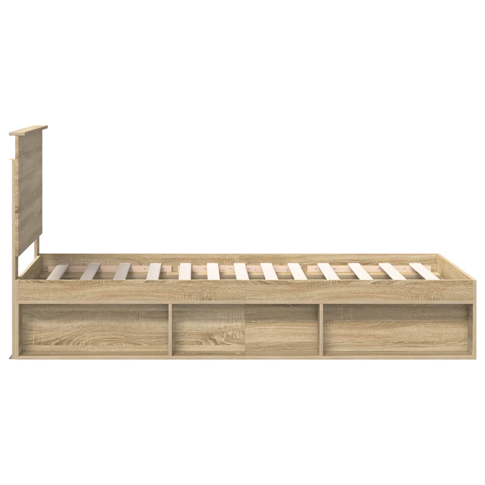 vidaXL Ramka łóżka Z zagłówkiem Sonoma 90 x 190 cm Lite drewno sosnowe