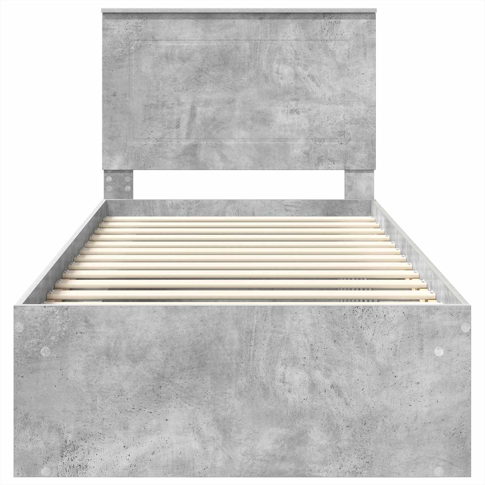 vidaXL Ramka łóżka Szary beton 90 x 190 cm Lite drewno sosnowe